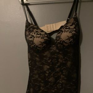 VICTORIA'S SECRET Angels Secret Embrace Push Up Bra Burgundy Lace Camisole 34C